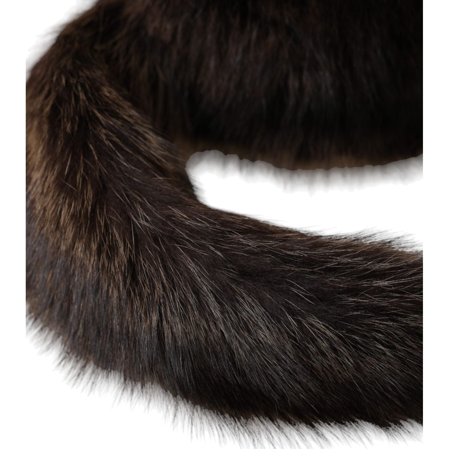 قبعة دلو من فرو الراكون باللون البني للنساء من دولتشي آند غابانا