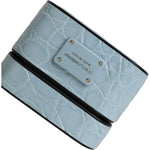 Dolce & Gabbana Light Blue Leather Metal Logo Plaque Airpods Case SMY10284