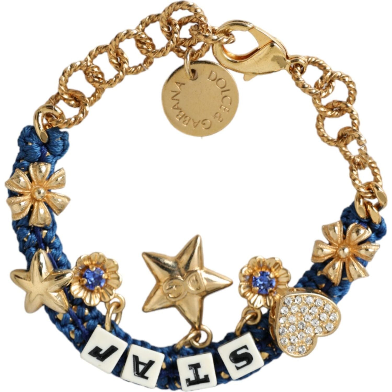 Dolce & Gabbana Gold Tone Brass Chain Star Fashion Bracelet