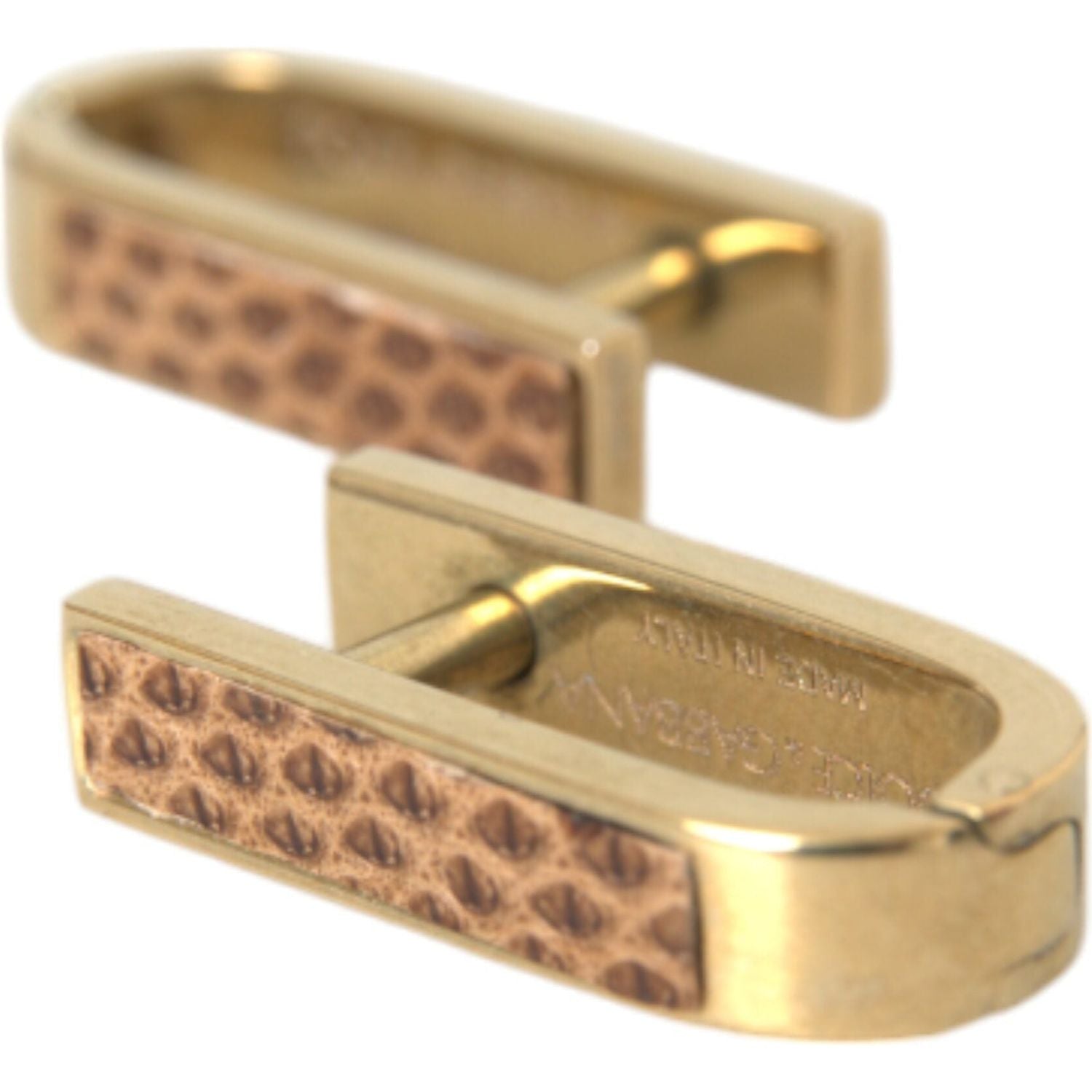 Dolce & Gabbana Gold Plated Metal Brass Pin Men Cufflinks