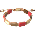 Nialaya CZ Tiger Eye Red Coral 925 Silver Men Bracelet Bracelet