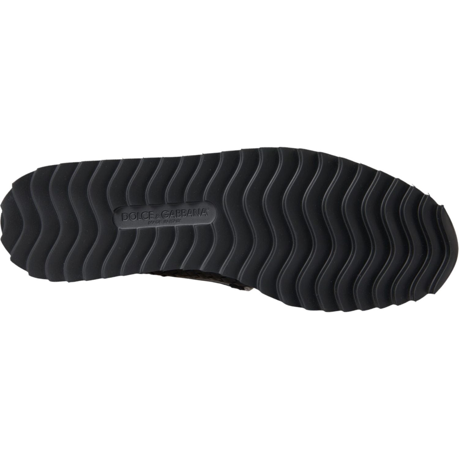 حذاء دولتشي آند غابانا للرجال من الجلد الأسود المنسوج