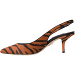 Dolce & Gabbana Black Orange Zebra Leather Slingbacks Shoes LA11133-35