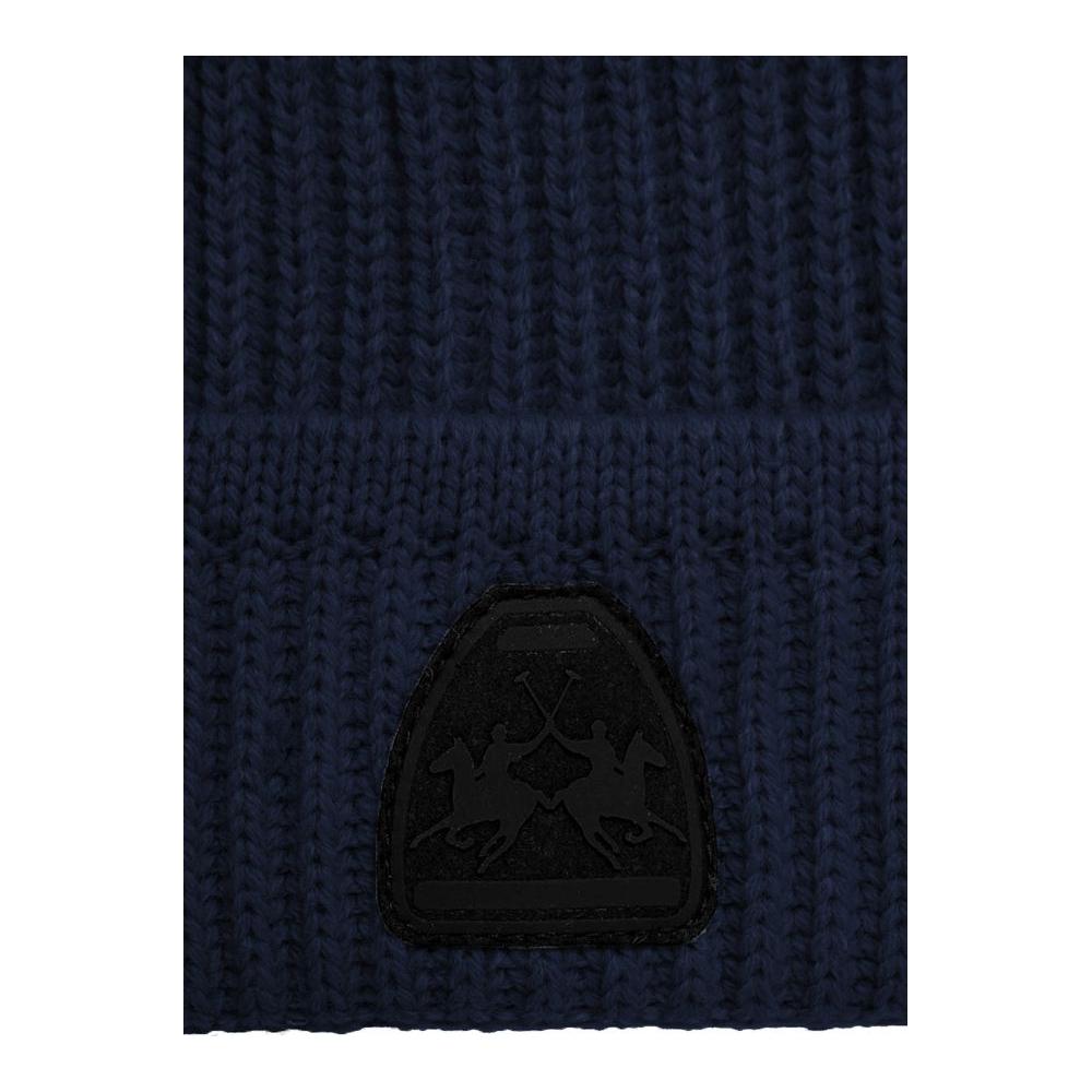 La Martina Blue Acrylic Men Beanie