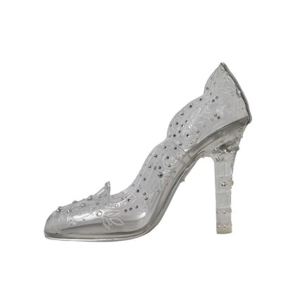 Dolce & Gabbana Clear Floral Crystal Heels CINDERELLA Shoes