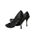 Dolce & Gabbana Black Mary Jane Crystal Heels Pumps Shoes LA11208-40