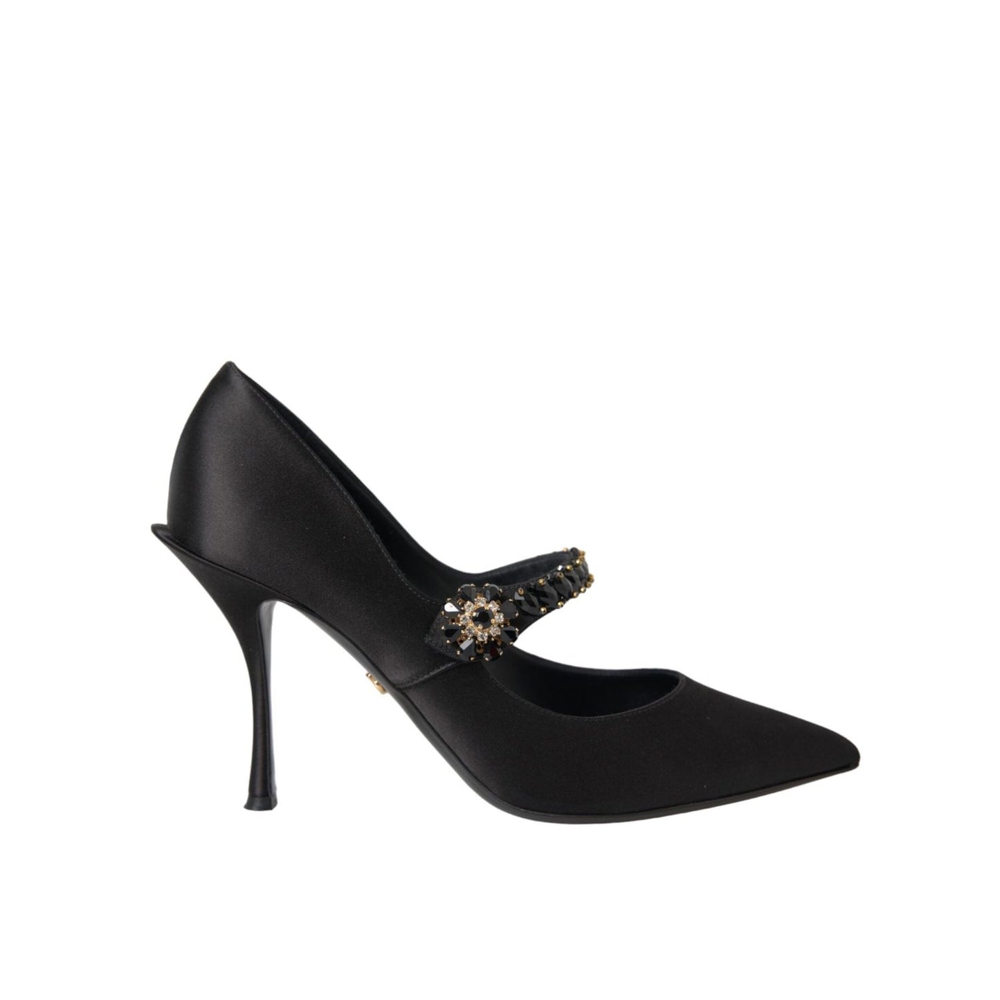 Dolce & Gabbana Black Mary Jane Crystal Heels Pumps Shoes LA11208-40