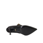 Dolce & Gabbana Black Mary Jane Crystal Heels Pumps Shoes LA11208-40