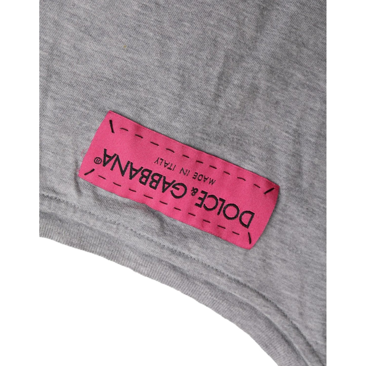 Dolce & Gabbana Gray Cotton L'Amore E'Bellezza Top T-shirt TSH84004-46