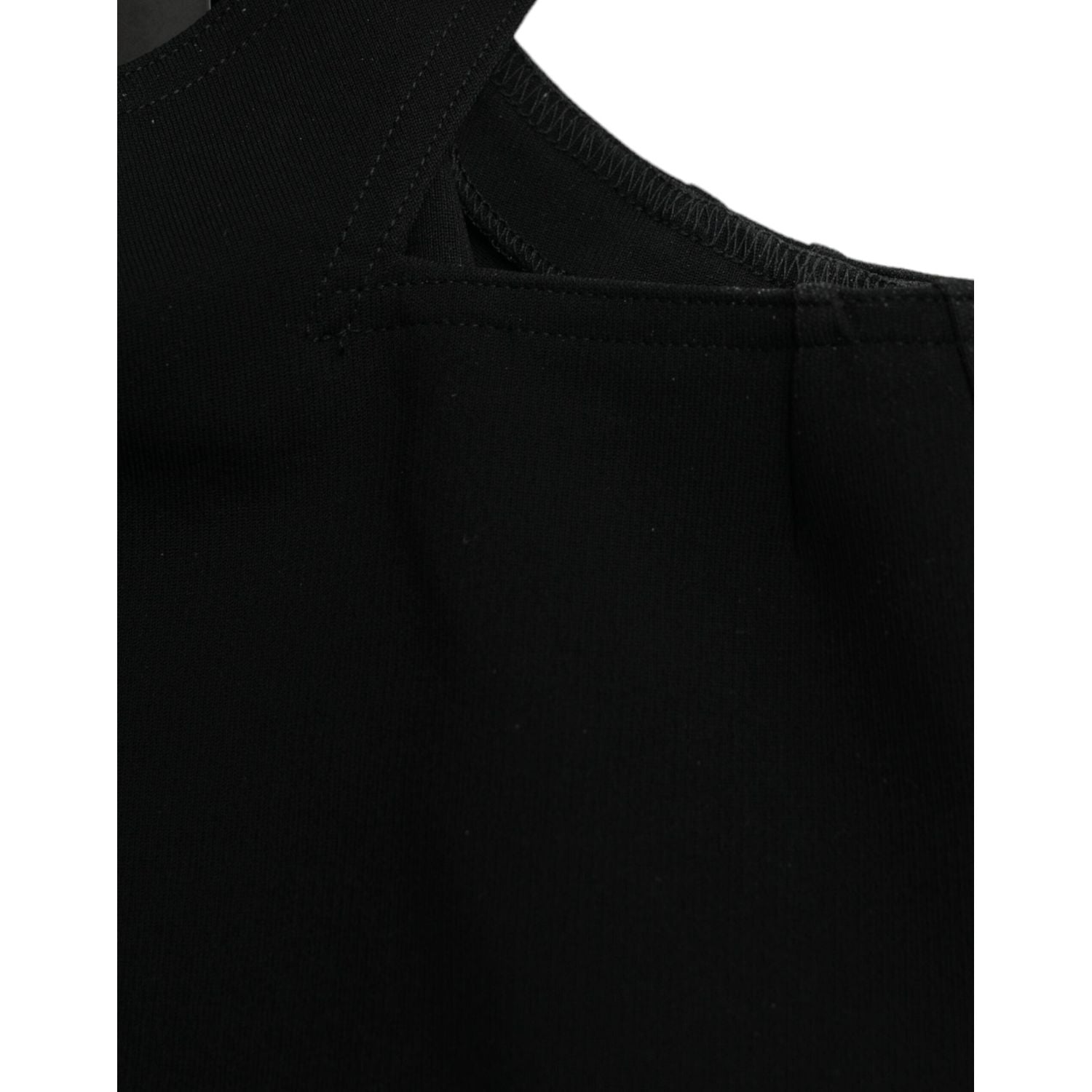 بلوزة دولتشي آند غابانا سوداء بدون أكمام ورقبة دائرية وقصيرة