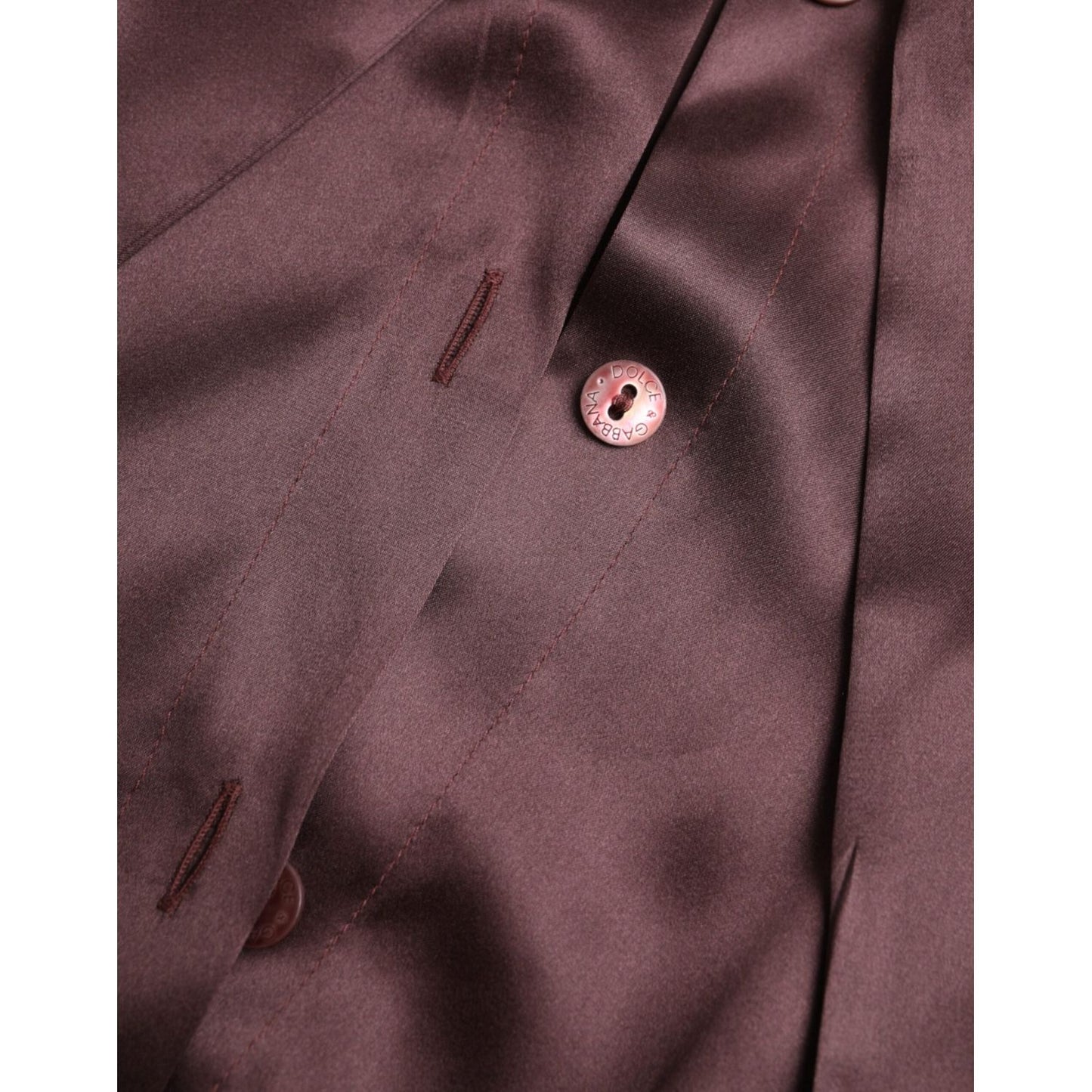 Dolce & Gabbana Brown Ascot Collar Long Sleeve Top Blouse TSH852022-48