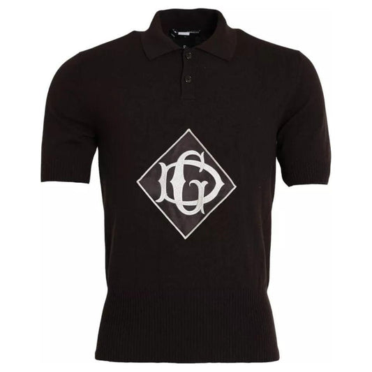 Dolce & Gabbana Brown Logo Collared Short Sleeve Men T-shirt TSH85157-50