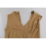 Ralph Lauren Brown V-neck Shift Knee Length Viscose Dress DR2191-42