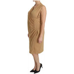 Ralph Lauren Brown V-neck Shift Knee Length Viscose Dress DR2191-42