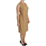 Ralph Lauren Brown V-neck Shift Knee Length Viscose Dress DR2191-42