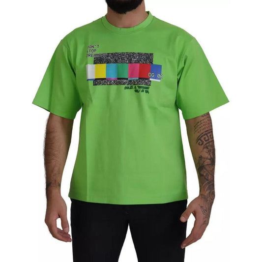 Dolce & Gabbana Green Cotton DG CHANNEL Top T-shirt TSH83079-48