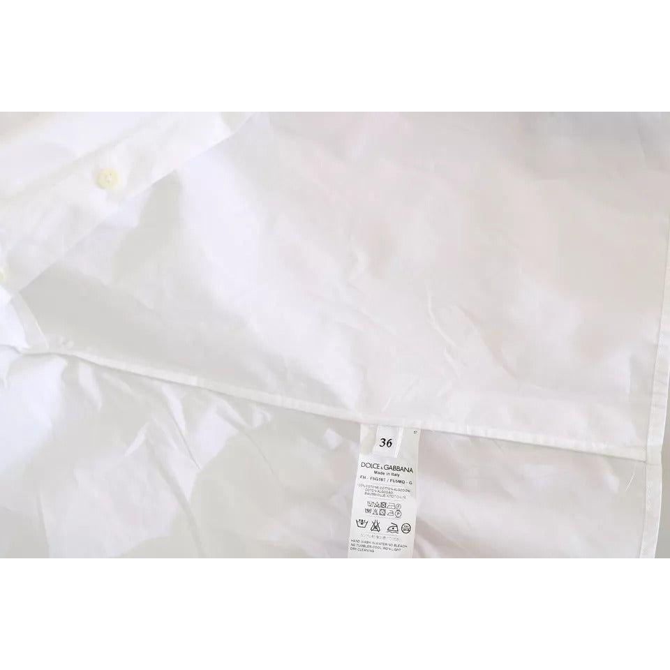 Dolce & Gabbana White Collared Short Sleeve Polo Shirt Top TSH4319-36