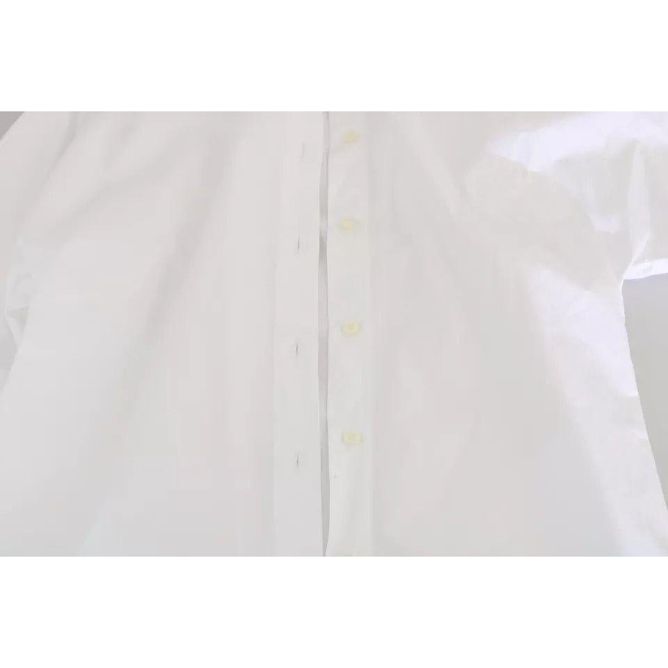 Dolce & Gabbana White Collared Short Sleeve Polo Shirt Top TSH4319-36