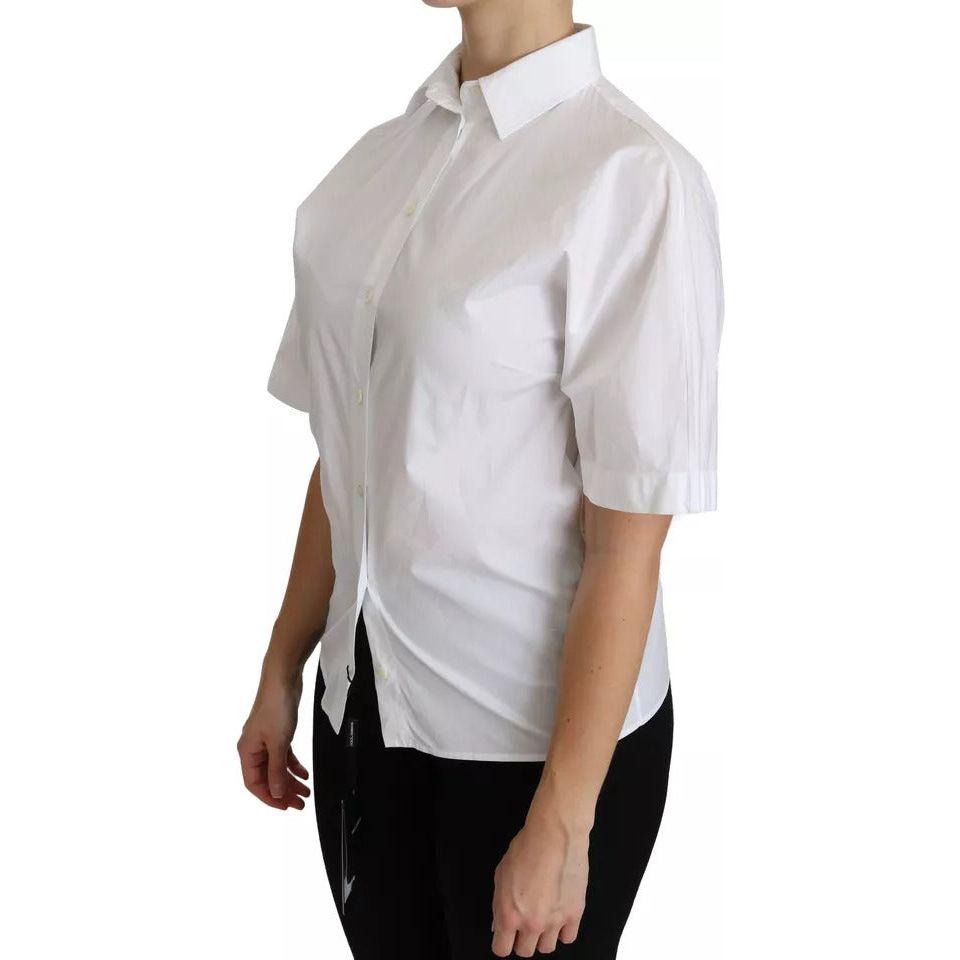Dolce & Gabbana White Collared Short Sleeve Polo Shirt Top