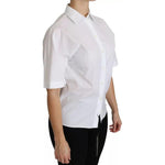Dolce & Gabbana White Collared Short Sleeve Polo Shirt Top TSH4319-36