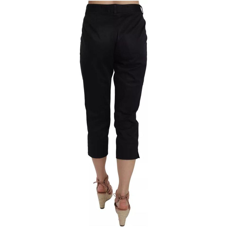 Dolce & Gabbana Black Cotton Cropped Capri Pants