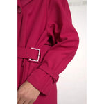 Dolce & Gabbana Dark Pink Double Breasted Trench Coat Jacket Dolce & Gabbana Brown