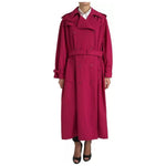 Dolce & Gabbana Dark Pink Double Breasted Trench Coat Jacket Dolce & Gabbana Brown