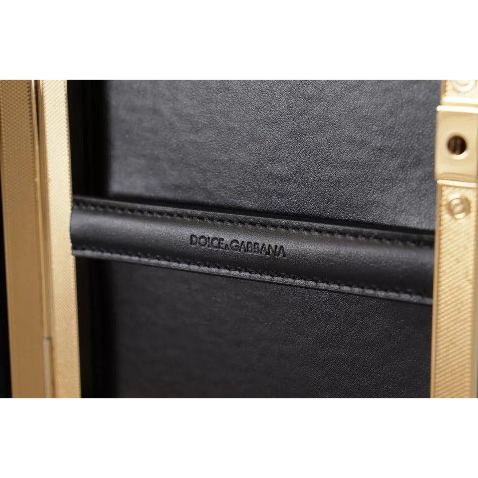 حقيبة كلاتش من دولتشي آند غابانا للحفلات المسائية بإطار ذهبي من الحرير الأسود
