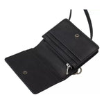 Dolce & Gabbana Black Leather Bifold Shoulder Sling Women Wallet Dolce & Gabbana Dark Slate Gray