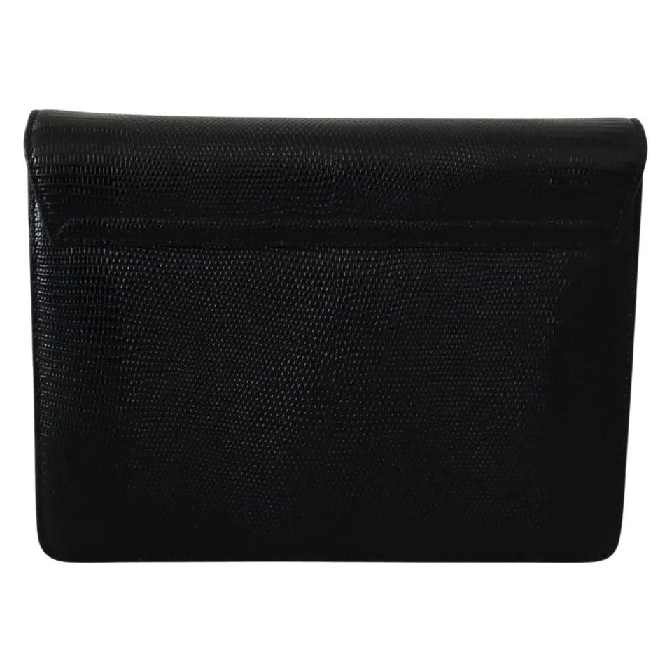 حقيبة لوسيا ميني للنساء من دولتشي آند غابانا مصنوعة من الجلد الأسود ومطلية بالذهب