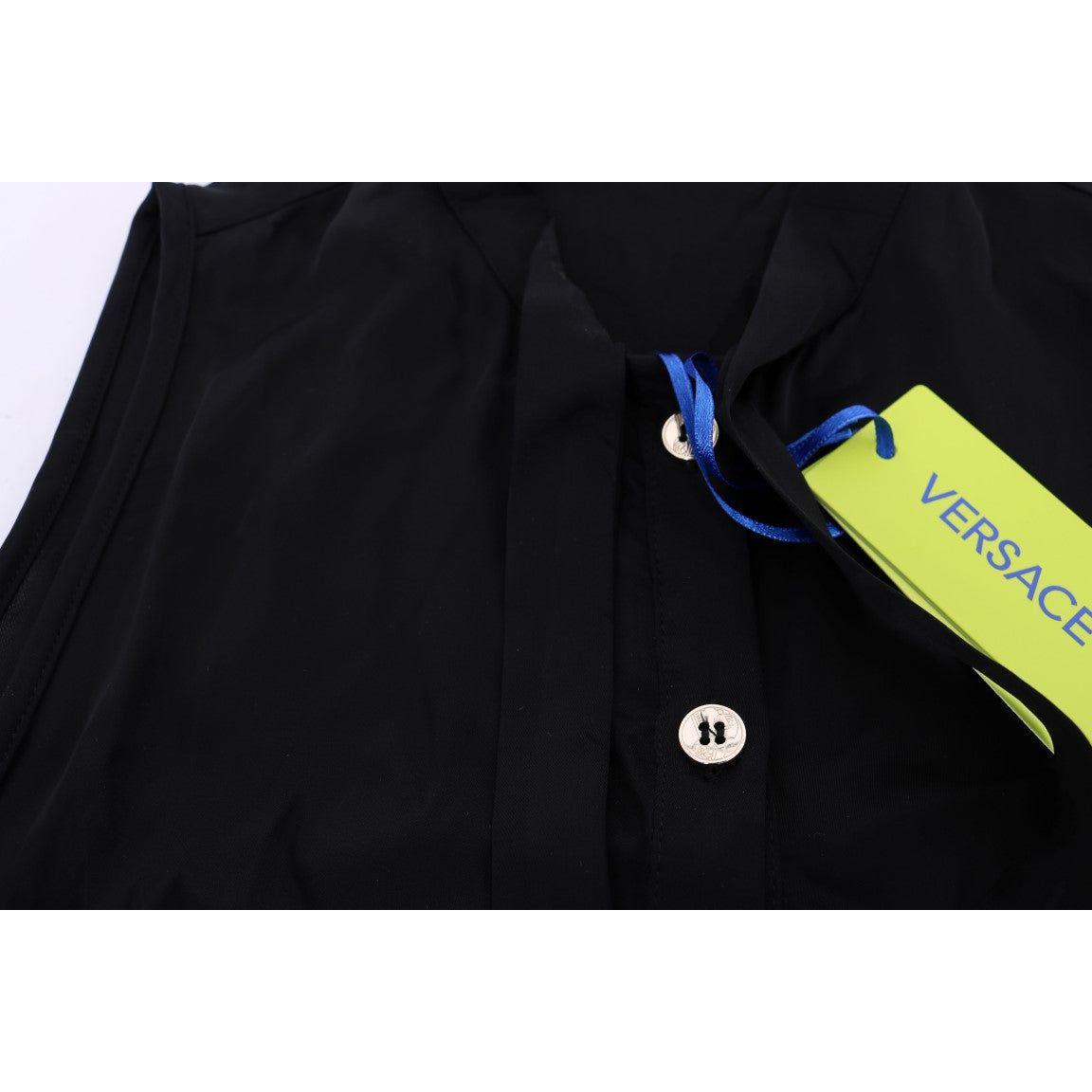 时尚无袖黑色衬衫