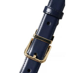 Dolce & Gabbana Blue Leather Gold Metal Buckle Men Belt BEL9114-90