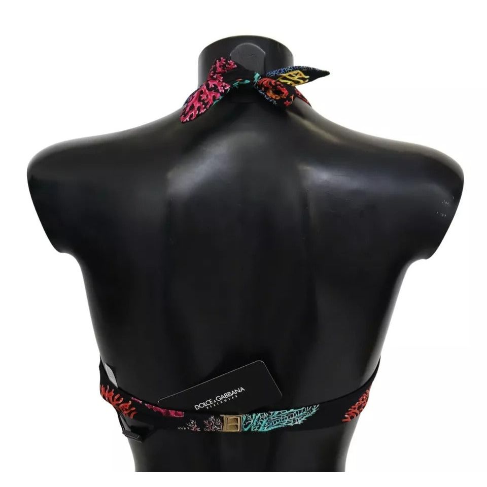 ملابس سباحة بطبعة المرجان الأسود من دولتشي آند غابانا - بيكيني علوي