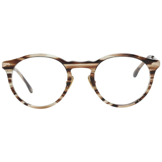 Lozza Brown Unisex Glasses Frame, full-rim design in metal and plastic, brown color, size 50-22-140, includes branded case.