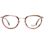 Lozza Brown Women Glasses Frame in full-rim, metal & plastic, oval style with 49mm lenses, spring hinge, includes branded case, demo lenses.