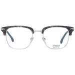 Lozza Brown Unisex Glasses Frame full-rim trapezium style with demo lenses, metal and plastic material, includes branded case, no lens effect