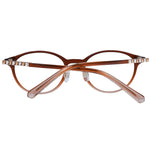 Swarovski Brown Women Glasses Frame, brown oval full-rim, plastic material, elegant design, 49-19-145 size, for women.