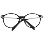 Emilio Pucci Black Women Glasses Frame, round full-rim metal and plastic, lens width 52mm, frame width 135mm, includes branded case