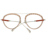 Back view of Tod's Brown Women Glasses Frame with metal and plastic, full-rim oval design, featuring gold frame and demo lenses.