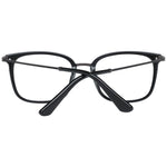 Police Black Men Glasses Frame, full-rim trapezium style in black metal and plastic, size 50-13-140 with demo lenses.