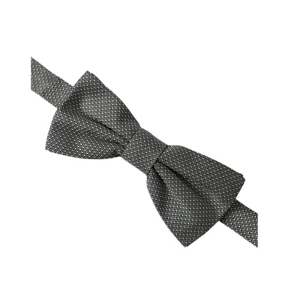Dolce & Gabbana Gray Silk Patterned Adjustable Neck Men Bow Tie