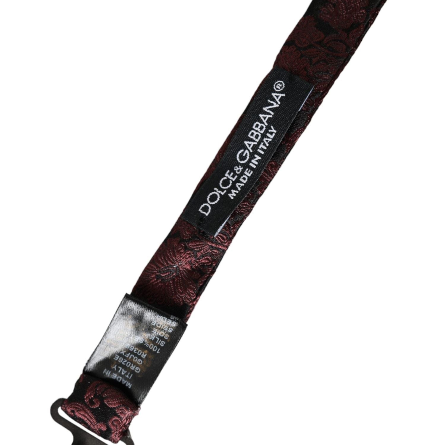 ربطة عنق قابلة للتعديل من دولتشي آند غابانا للرجال من الحرير الأحمر المزهر