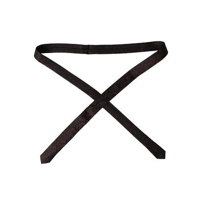 Dolce & Gabbana Maroon Floral Fantasy Silk Adjustable Men Tie