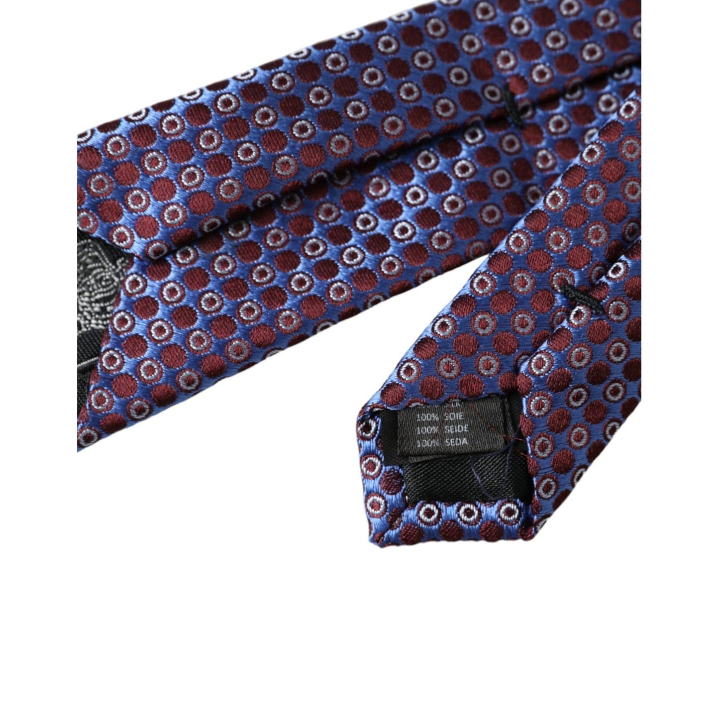 Dolce & Gabbana Blue Purple Patterned Silk Adjustable Men Tie