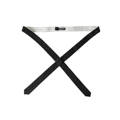 Dolce & Gabbana Black White Patterned Adjustable Tie