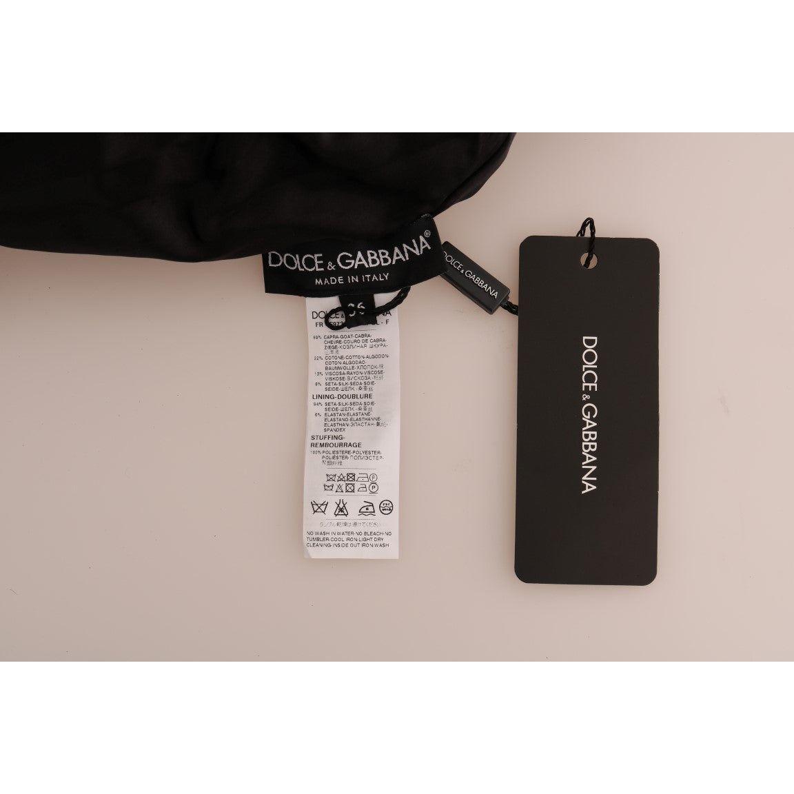 花卉锦缎黑色毛皮毛衣