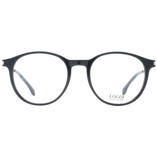 Lozza Black Unisex Glasses Frame in full-rim acetate, size 50-19-140, with demo lenses.