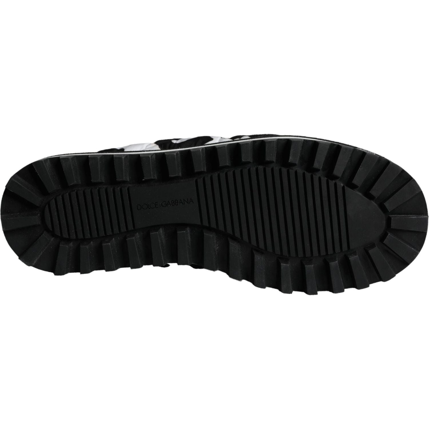 صندل دولتشي آند غابانا أسود وأبيض بشعار مبطن