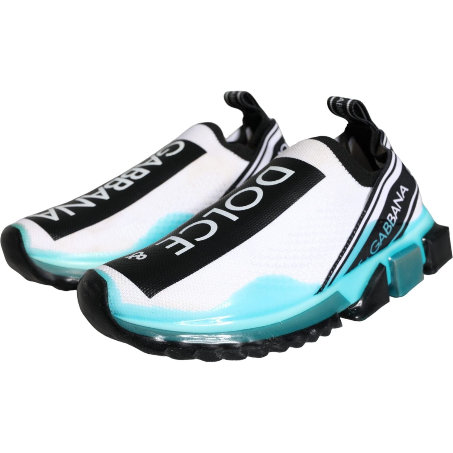 حذاء سنيكرز دولتشي آند غابانا أبيض وأزرق سهل الارتداء