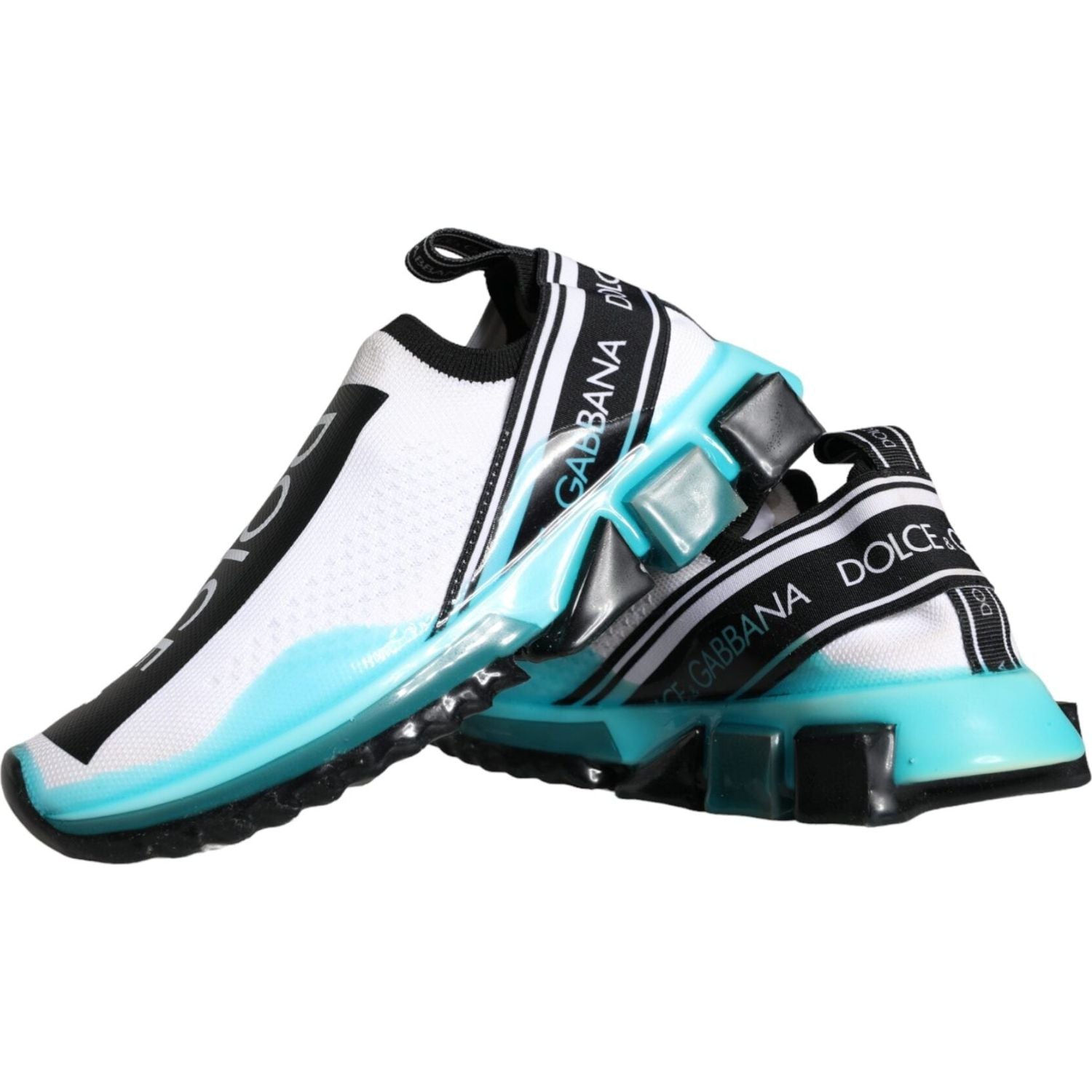 حذاء سنيكرز دولتشي آند غابانا أبيض وأزرق سهل الارتداء